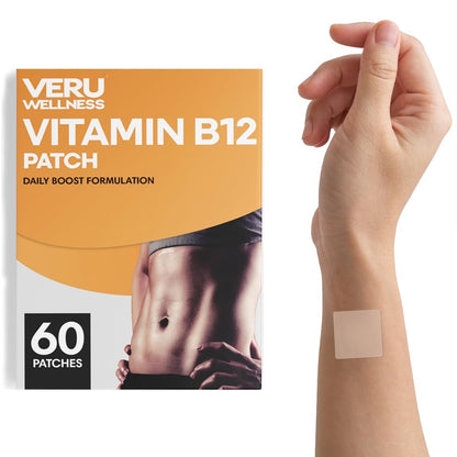 Veru Wellness B12 Energy Patch – 60 selbstklebende Zeitfreisetzungspflaster für 60 Tage Energie