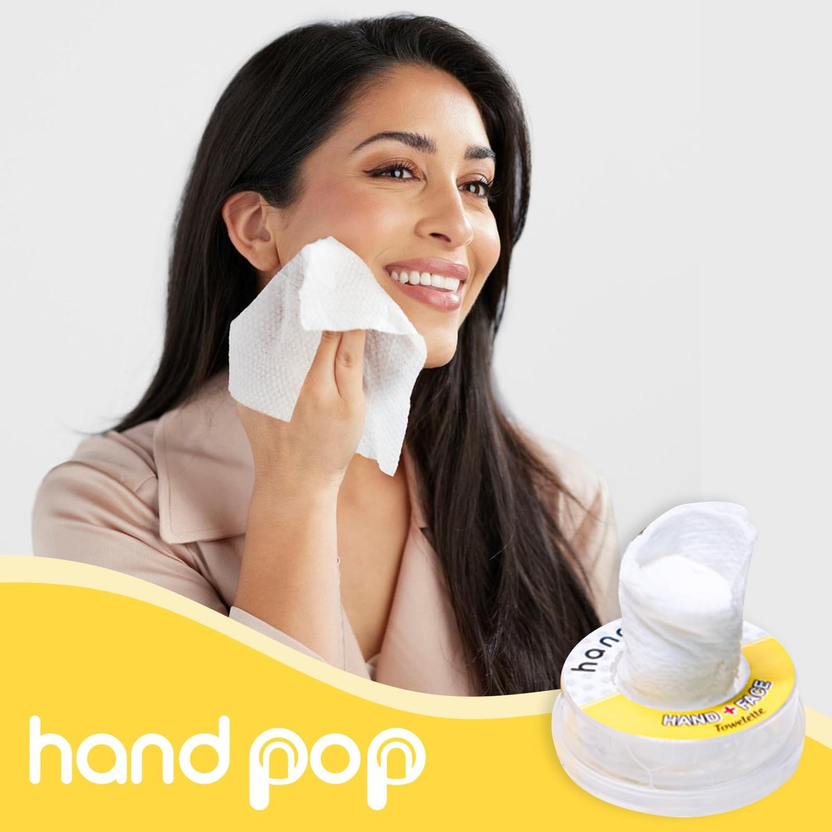 BARBERUPP Hand Pop Lemon Scented Wipes – 24er Pack Reisefeuchttücher, Alkoholfrei, Feuchtigkeitsspendend, Umweltfreundlich, Erfrischend, Passt in Sporttasche, Handtasche, Tasche oder Gepäck