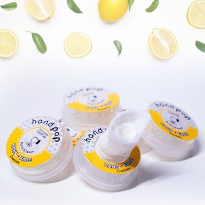 BARBERUPP Hand Pop Lemon Scented Wipes – 24er Pack Reisefeuchttücher, Alkoholfrei, Feuchtigkeitsspendend, Umweltfreundlich, Erfrischend, Passt in Sporttasche, Handtasche, Tasche oder Gepäck