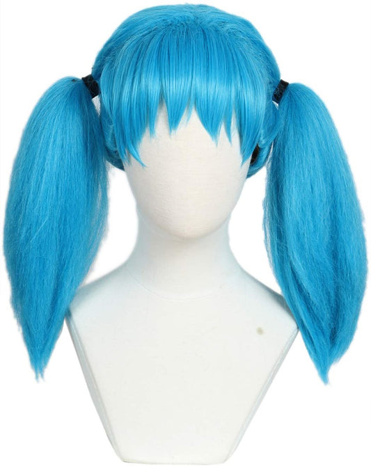Linfairy Damen Blaue Perücke – Pferdeschwanz Perücke für Kostüme, Halloween & Cosplay