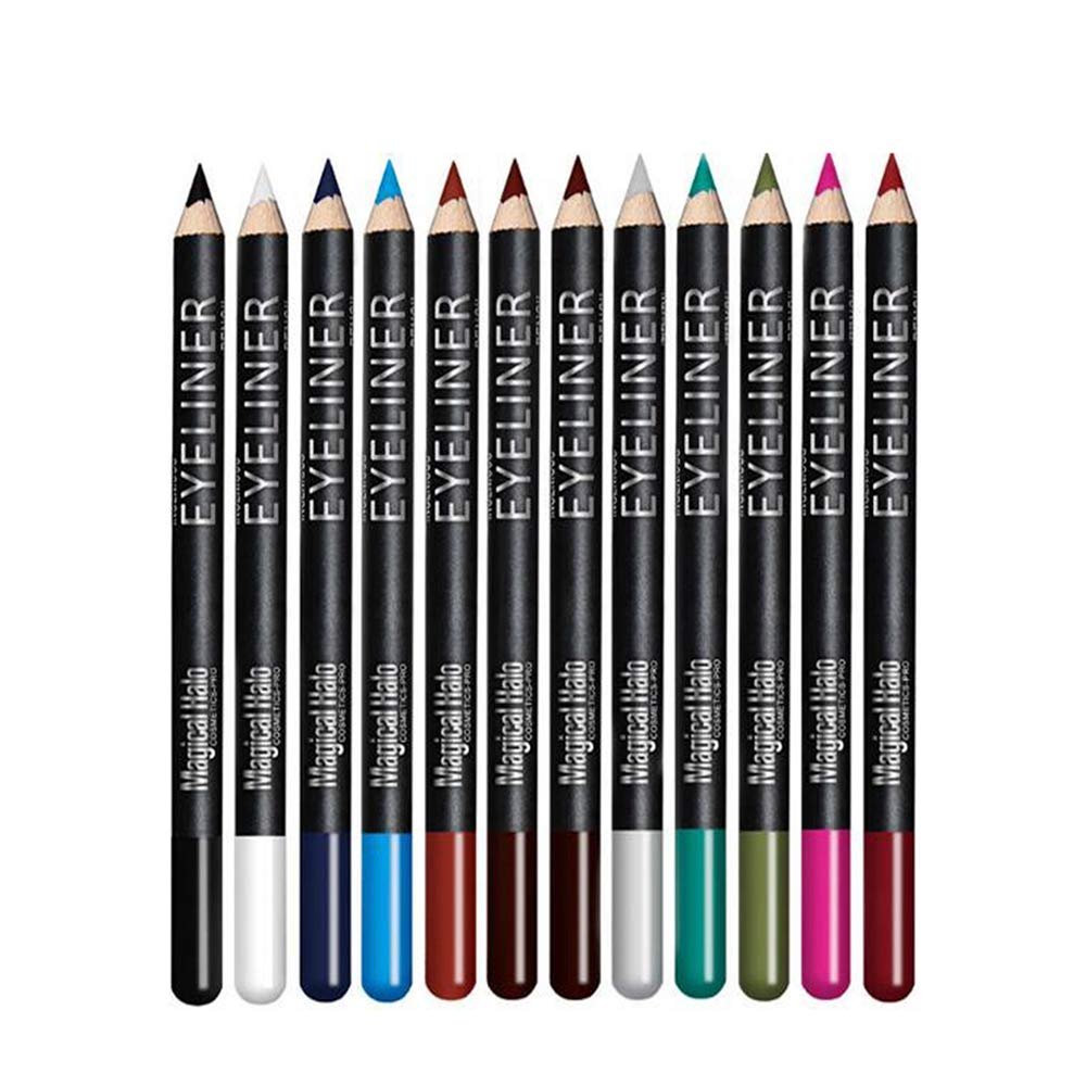 Linble Eyeliner-Stift Set – 12 natürliche matte Farben, langanhaltend, hypoallergen (Schwarz, Braun, Pflaume, Lila, Pink uvm.)