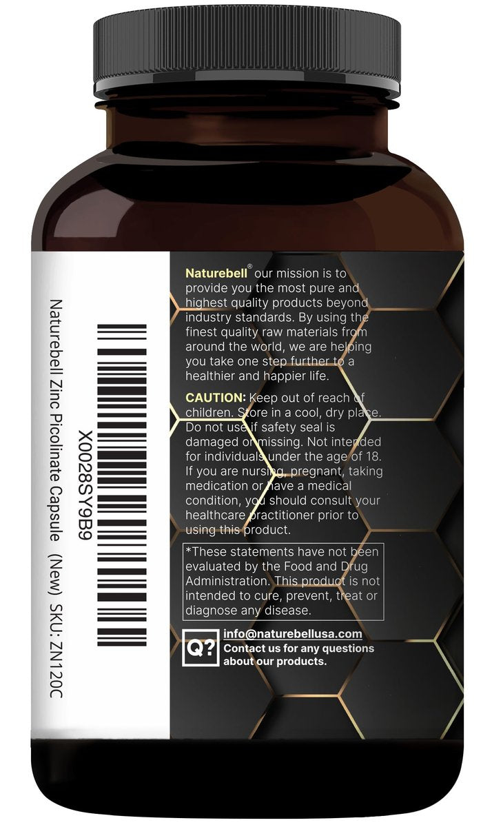 Hochdosiertes Zinkpicolinat 100 mg – 240 Kapseln, bioverfügbare Form für Immunsystem & Hautgesundheit, Non-GMO & Glutenfrei
