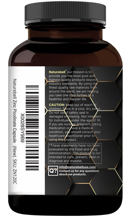 Hochdosiertes Zinkpicolinat 100 mg – 240 Kapseln, bioverfügbare Form für Immunsystem & Hautgesundheit, Non-GMO & Glutenfrei