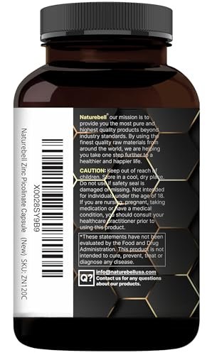 Hochdosiertes Zinkpicolinat 100 mg – 240 Kapseln, bioverfügbare Form für Immunsystem & Hautgesundheit, Non-GMO & Glutenfrei