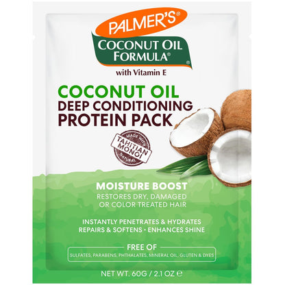 Palmer's Coconut Oil Formula Moisture Boost Protein Pack – Haarbehandlung für trockenes, geschädigtes und coloriertes Haar, 12er-Pack