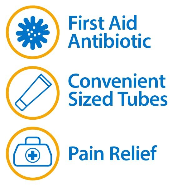 Globe (4er Pack) Triple Antibiotikum + Schmerzlindernde Salbe 1oz, Erste-Hilfe-Antibiotikum, Lindert Schmerzen, Schnitte, Verbrennungen und Schürfwunden, 24-Stunden-Infektionsschutz