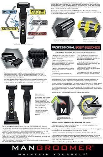 MANGROOMER 2.0 Professioneller Body Groomer, Ball Groomer & Body Trimmer mit Propivot Flexing Kopf, 3 Trimmerkämmen, Nass/Trocken & einem kostenlosen Folienaufsatz