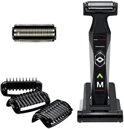 MANGROOMER 2.0 Professioneller Body Groomer, Ball Groomer & Body Trimmer mit Propivot Flexing Kopf, 3 Trimmerkämmen, Nass/Trocken & einem kostenlosen Folienaufsatz