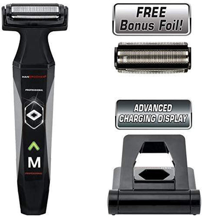 MANGROOMER 2.0 Professioneller Body Groomer, Ball Groomer & Body Trimmer mit Propivot Flexing Kopf, 3 Trimmerkämmen, Nass/Trocken & einem kostenlosen Folienaufsatz