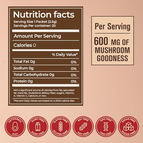 ShroomDNA Bio Pilz Kaffee Mix mit Chaga & Löwenmähne | Sofortiger Fokus + Klarheit für den ganzen Tag | Bio + Vegan + Glutenfrei | Ohne Zuckerzusatz | 20 Sticks
