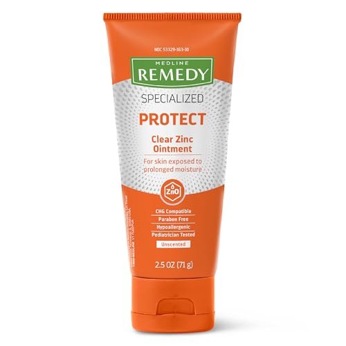 Medline Remedy Spezialisierte transparente Zinkoxid-Salbe (2,5 oz Tube), Duftneutral, Schützend, Inkontinenzpflege, Windelausschlag, Nässeschutz, Beruhigend, Hypoallergen, Erwachsene, Kinder