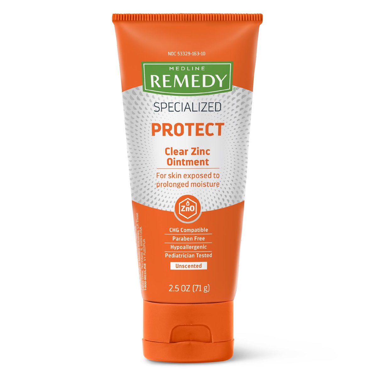 Medline Remedy Spezialisierte transparente Zinkoxid-Salbe (2,5 oz Tube), Duftneutral, Schützend, Inkontinenzpflege, Windelausschlag, Nässeschutz, Beruhigend, Hypoallergen, Erwachsene, Kinder