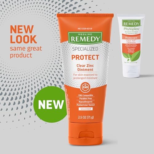 Medline Remedy Spezialisierte transparente Zinkoxid-Salbe (2,5 oz Tube), Duftneutral, Schützend, Inkontinenzpflege, Windelausschlag, Nässeschutz, Beruhigend, Hypoallergen, Erwachsene, Kinder