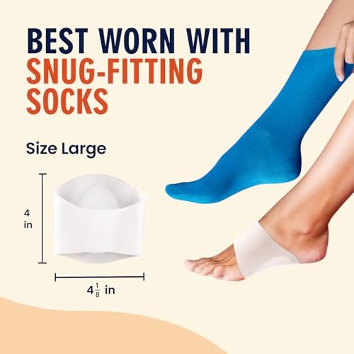 Dr. Frederick's Original Fußgewölbe-Stützsleeves Plus - 2 Stück - Ärztlich entwickelt bei Plantarfasziitis & Plattfüßen - Fußbandagen für Senkfuß, Fersenschmerz & müde Füße - Weiches Gel-Polster - L/XL
