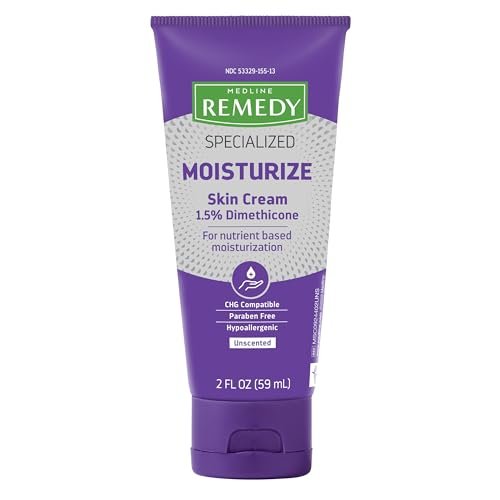 Medline Remedy Spezialisierte Hautcreme, unparfümiert (59 ml), 1,5 % Dimethicon, pflegende Feuchtigkeitscreme für trockene Haut, parabenfrei und hypoallergen, tägliche Lotion für trockene und empfindliche Haut