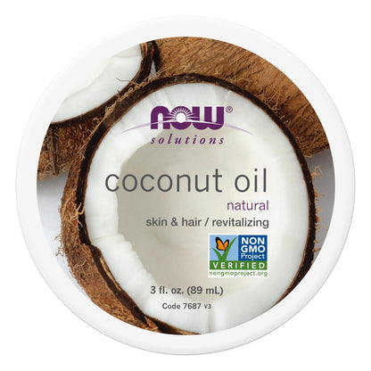 NOW Solutions Kokosöl, natürlich revitalisierend für Haut und Haar, feuchtigkeitsspendender Conditioner, praktische Reisegröße, 89 ml (3 Unzen)
