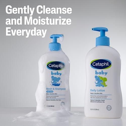 Cetaphil Baby Wash & Shampoo – Tränenfreie, parabenfreie Reinigung, 400 ml (13,5 Fl. Oz)