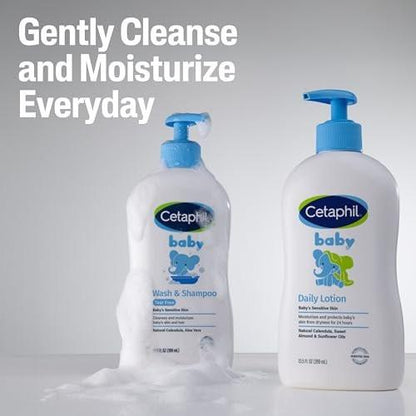 Cetaphil Baby Wash & Shampoo – Tränenfreie, parabenfreie Reinigung, 400 ml (13,5 Fl. Oz)