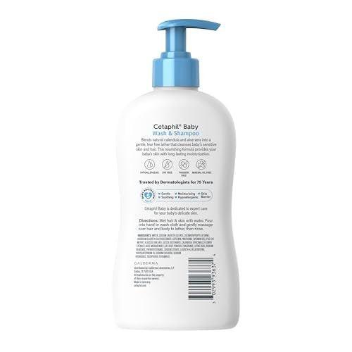 Cetaphil Baby Wash & Shampoo – Tränenfreie, parabenfreie Reinigung, 400 ml (13,5 Fl. Oz)