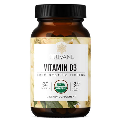 Truvani Bio Vitamin D3 – Pflanzlich, Bio, glutenfrei, vegan – 30 Tabletten für Knochen-, Immun- und Gehirngesundheit