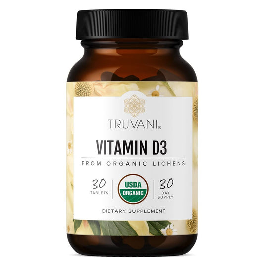 Truvani Bio Vitamin D3 – Pflanzlich, Bio, glutenfrei, vegan – 30 Tabletten für Knochen-, Immun- und Gehirngesundheit