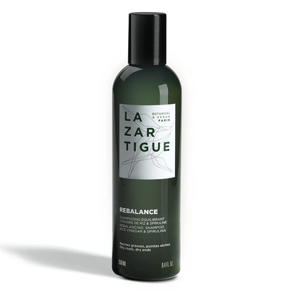 Lazartigue Rebalance Shampoo mit Reisessig & Spirulina – reinigt fettige Ansätze und spendet Feuchtigkeit, vegan, sulfat- & silikonfrei, 250 ml
