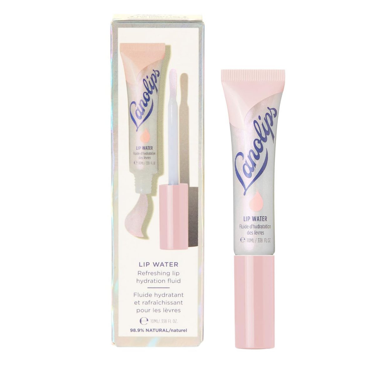 Lanolips Lanolin Lip Water – Klarer Lipgloss-Serum mit Hyaluronsäure für einen hydratisierten Glanz – Lanolin-Öl-Feuchtigkeitspflege für trockene, rissige Lippen (10 ml / 0,34 fl oz)