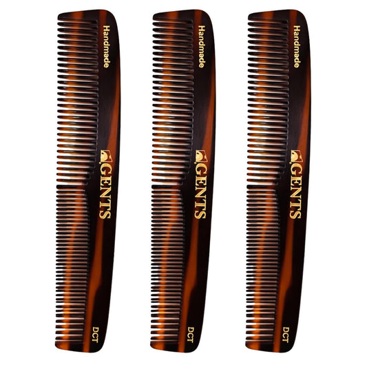 GENTS 7-Zoll Schildpatt-Haarkämme, 3er-Pack, Allzweck-Frisier-, Styling- und Entwirrungskämme für Friseure, Stylisten und die tägliche Haarpflege für Damen und Herren, Celluloseacetat