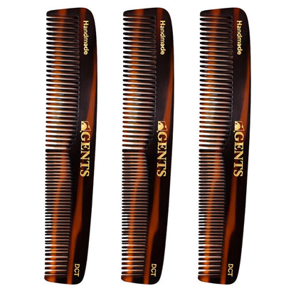 GENTS 7-Zoll Schildpatt-Haarkämme, 3er-Pack, Allzweck-Frisier-, Styling- und Entwirrungskämme für Friseure, Stylisten und die tägliche Haarpflege für Damen und Herren, Celluloseacetat