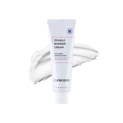CURECODE Double Barrier Cream 80ml (2,71 Fl Oz) – Korean Skin-Biome Science mit Neuromid, fördert Ceramide, beruhigt empfindliche & trockene Haut, stärkt und repariert die Hautbarriere, EWG-geprüft