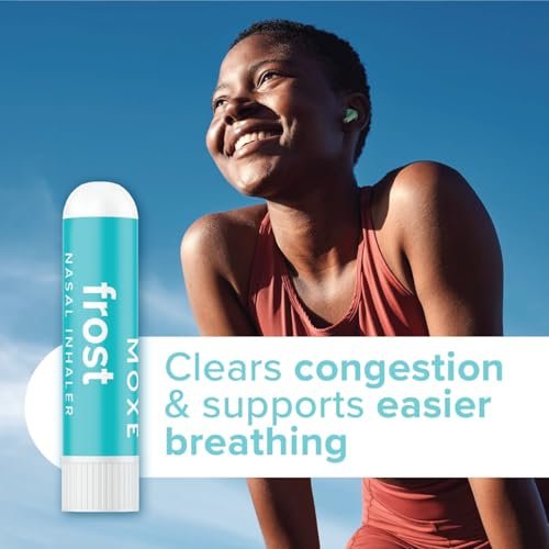 MOXE Frost - Energie-Aromatherapie-Naseninhalator - Lindert Kopfschmerzen, steigert Fokus & Energie - Kühlender Sinus-Blaster mit Pfefferminz, Eukalyptus & Wintergrün ätherischen Ölen - USA (1er-Pack)
