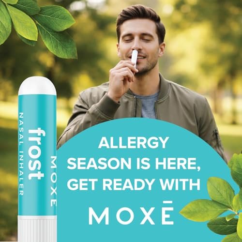 MOXE Frost - Energie-Aromatherapie-Naseninhalator - Lindert Kopfschmerzen, steigert Fokus & Energie - Kühlender Sinus-Blaster mit Pfefferminz, Eukalyptus & Wintergrün ätherischen Ölen - USA (1er-Pack)
