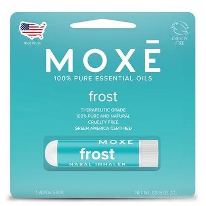 MOXE Frost - Energie-Aromatherapie-Naseninhalator - Lindert Kopfschmerzen, steigert Fokus & Energie - Kühlender Sinus-Blaster mit Pfefferminz, Eukalyptus & Wintergrün ätherischen Ölen - USA (1er-Pack)