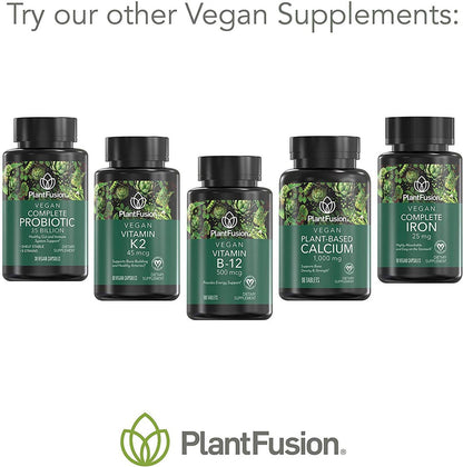 PlantFusion Vegane Eisenpräparate mit 25 mg Eisen, Folsäure & B12 – 90 Kapseln für Frauen und Männer