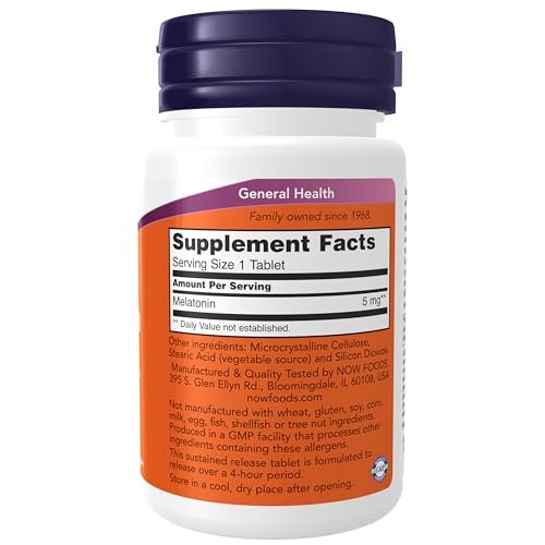 NOW Foods Melatonin 5 mg, Retardiert, für eine 4-stündige Freisetzungsdauer, 120 Tabletten