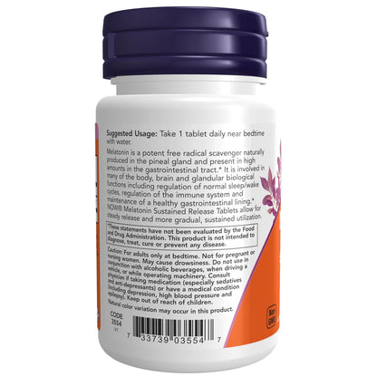 NOW Foods Melatonin 5 mg, Retardiert, für eine 4-stündige Freisetzungsdauer, 120 Tabletten