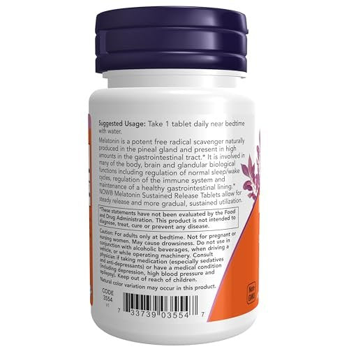 NOW Foods Melatonin 5 mg, Retardiert, für eine 4-stündige Freisetzungsdauer, 120 Tabletten