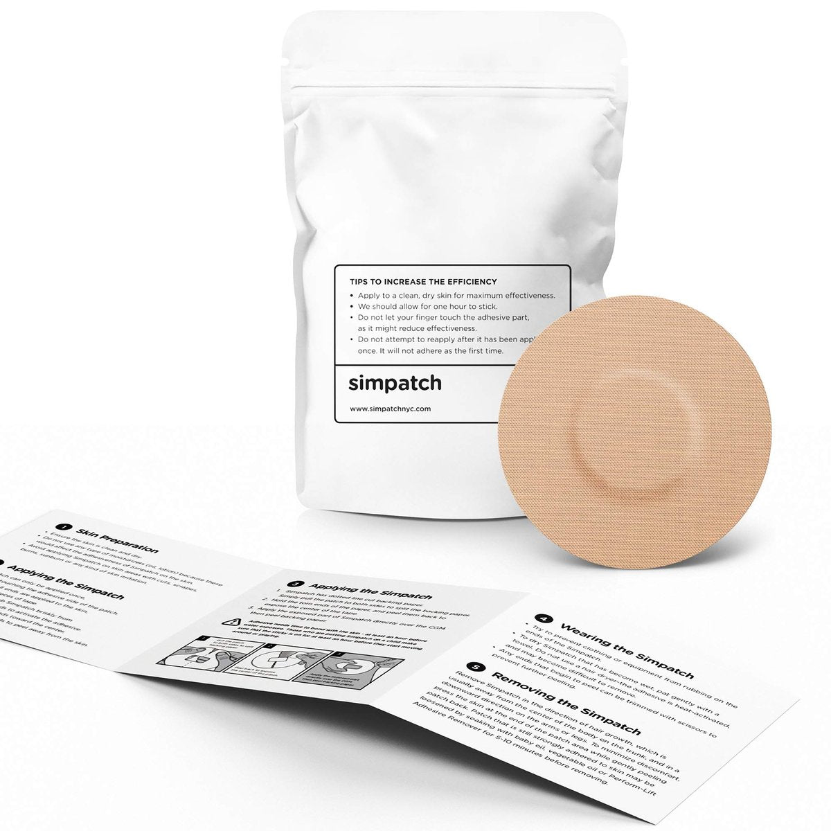 SIMPATCH Universal-Klebepflaster ohne Loch, 25 Stück (Hautfarben)