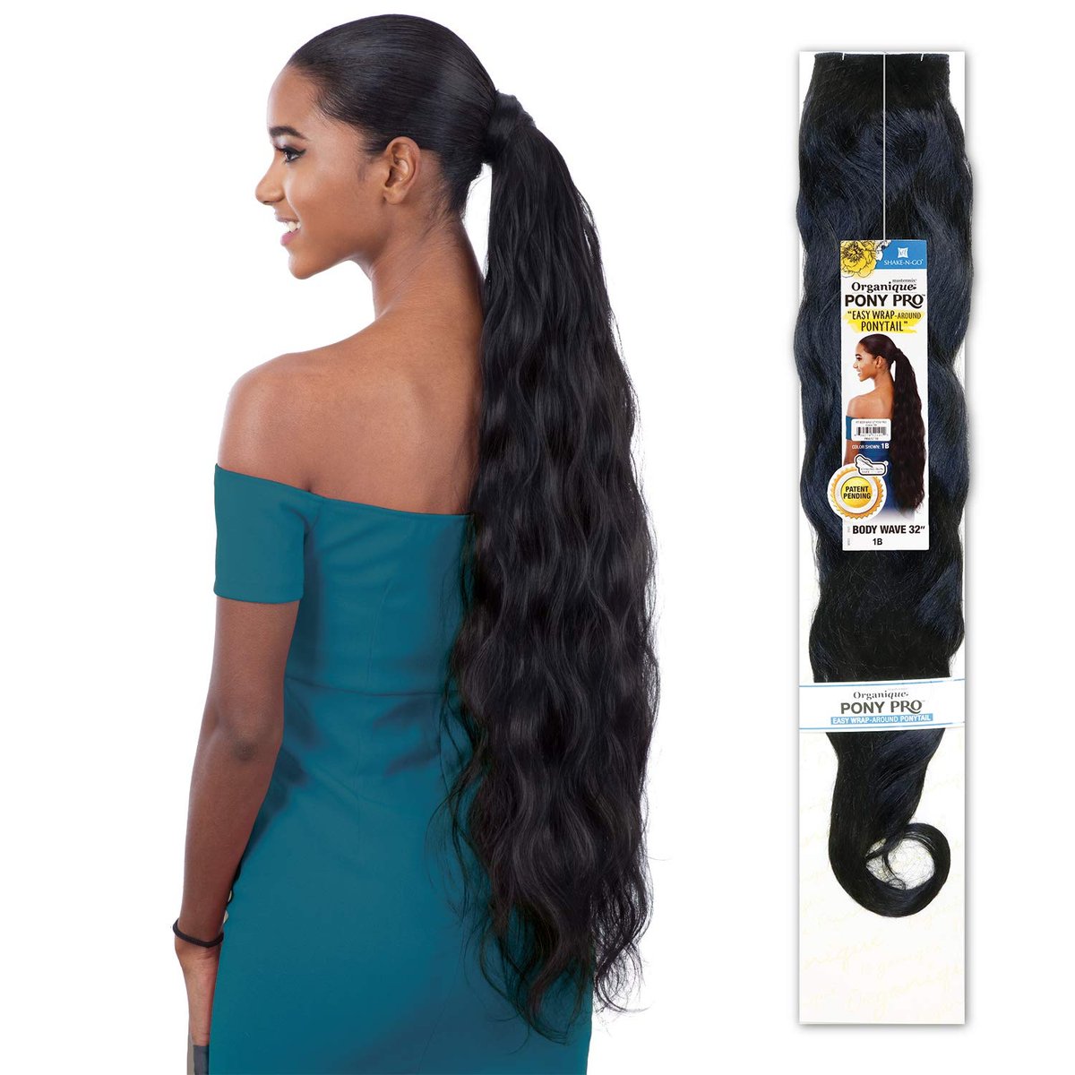 Shake-N-Go Synthetic Organique Pony Pro Ponytail - Body Wave 32 Zoll (2er-Pack)