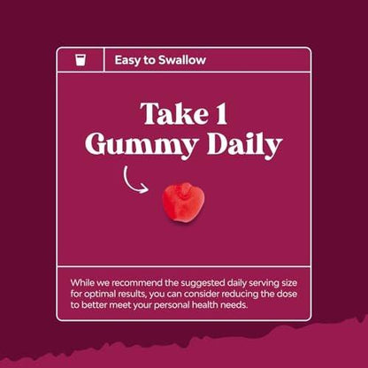 Apfelessig Gummibärchen mit Mutter - Entgiftung & Detox ACV Gummis für Gewichtsverlust, Darmgesundheit, Blähungen, Stoffwechsel & Energieunterstützung - ACV mit Mutter mit B12, B6 & Granatapfel - 60 Stück