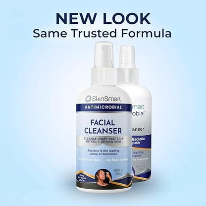 SkinSmart Antimicrobial Gesichtsreiniger gegen Pickel und Hautunreinheiten – Hypochlorsäure bekämpft Bakterien, reduziert Hautreizungen und reinigt die Poren – 240 ml Spray – für alle Altersgruppen und Hauttypen