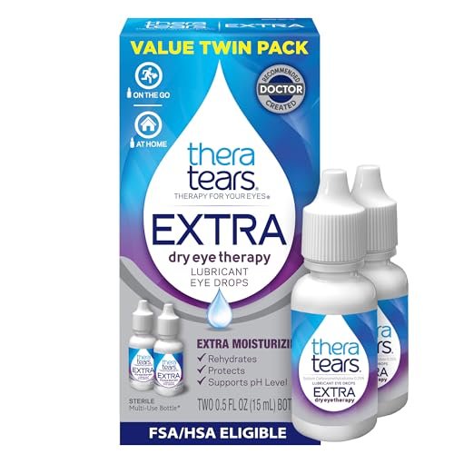 TheraTears Extra Trockene Augen Therapie Augentropfen für trockene Augen, 0,5 Fl Oz Flasche, 2er-Pack (1 Packung)