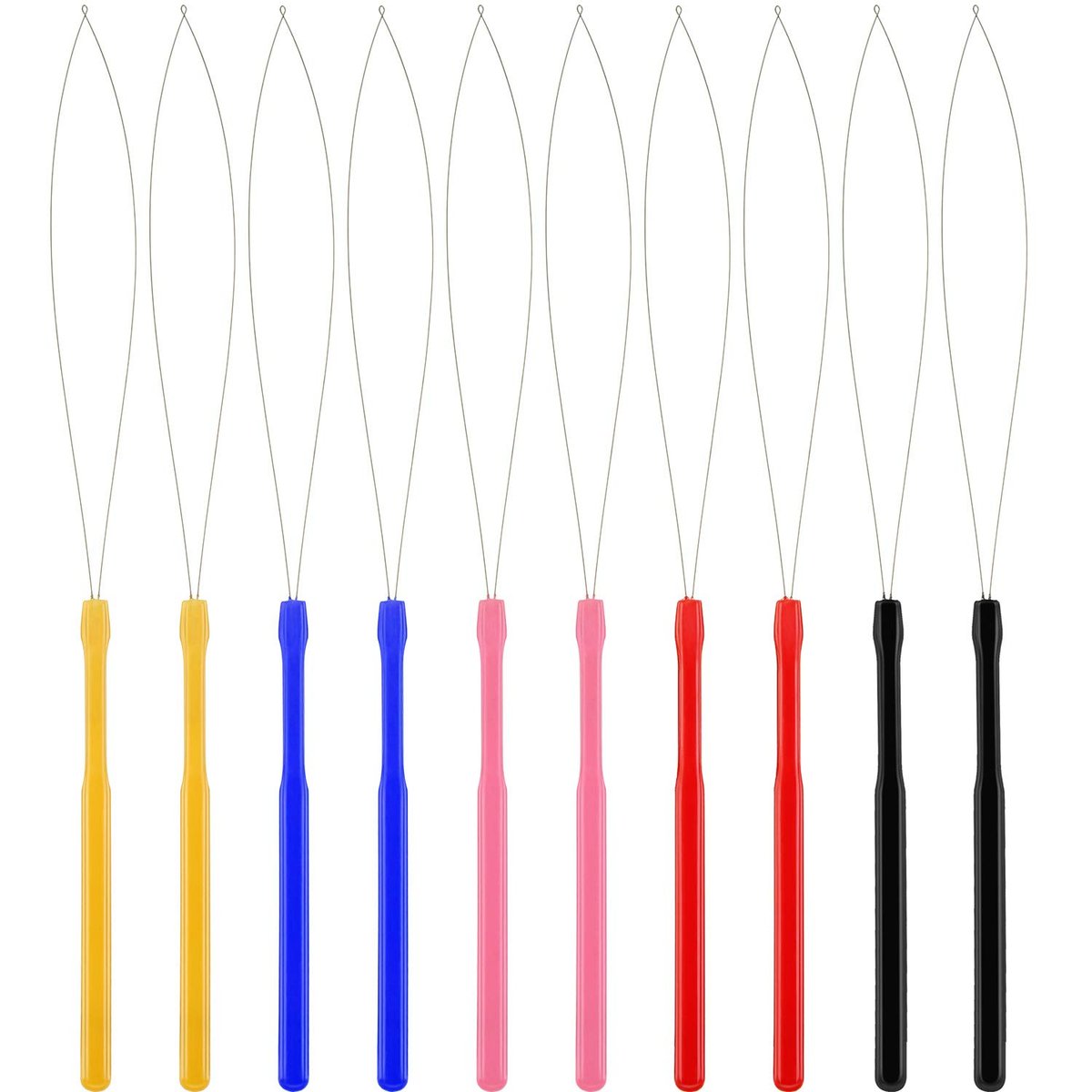 Chinco 10-teiliges Haarverlängerungs-Loop-Tool-Set – Nadel-Einfädelhilfe für DIY-Haarverlängerungen (Multicolor)