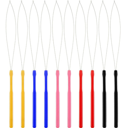 Chinco 10-teiliges Haarverlängerungs-Loop-Tool-Set – Nadel-Einfädelhilfe für DIY-Haarverlängerungen (Multicolor)