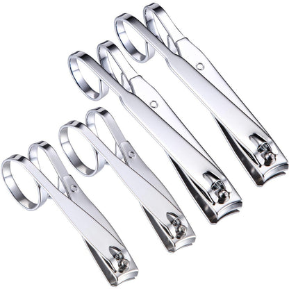 Mudder 4er Set EZ Grip Nagelknipser – Scharfe Edelstahl Nagel- und Zehennagelknipser mit langem Griff, Reise-Nagelset für Damen und Herren (Griffiges Design)