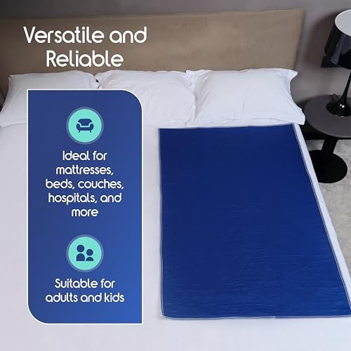 Inspire Wasserdichter Matratzenschoner – Dunkle Farbe verdeckt Flecken, Extragroß 34 x 54 cm, gesteppte Auflage für Inkontinenz, waschbar, für Erwachsene und Kinder