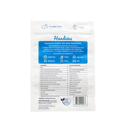 Handzies Natürliche Seifen- und Wasser-Handtücher, hypoallergen, frei und klar, einzeln verpackt (24er-Pack)