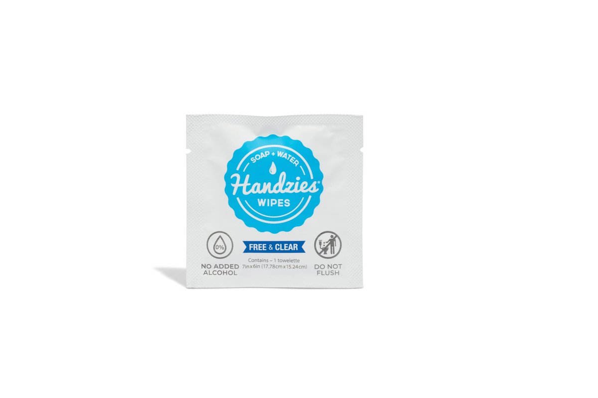 Handzies Natürliche Seifen- und Wasser-Handtücher, hypoallergen, frei und klar, einzeln verpackt (24er-Pack)