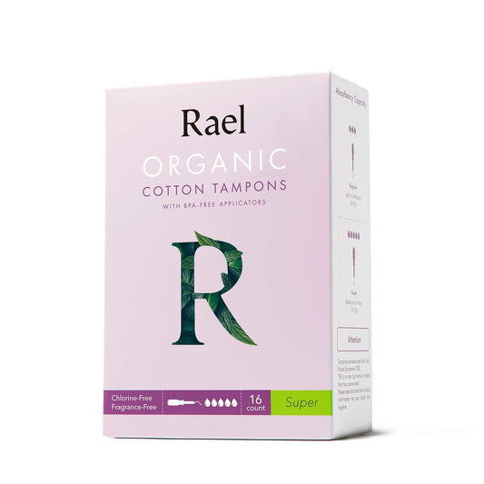 Bio-Baumwoll-Tampons Super – Rael, 100% zertifizierte Bio-Baumwolle, nachhaltig & hautfreundlich