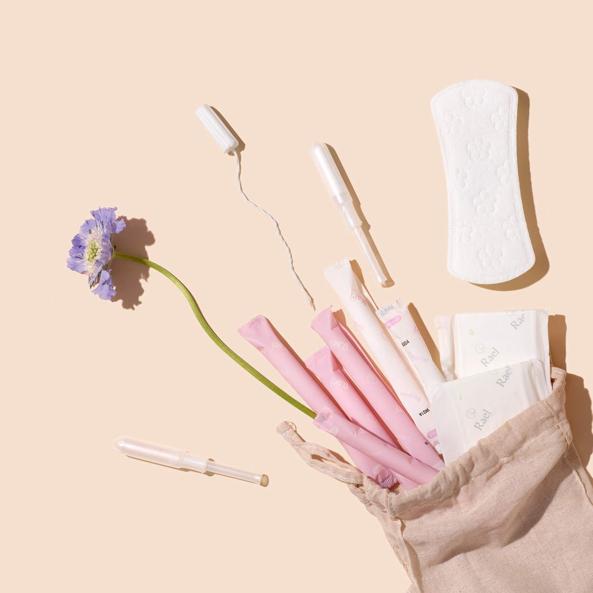 Bio-Baumwoll-Tampons Super – Rael, 100% zertifizierte Bio-Baumwolle, nachhaltig & hautfreundlich